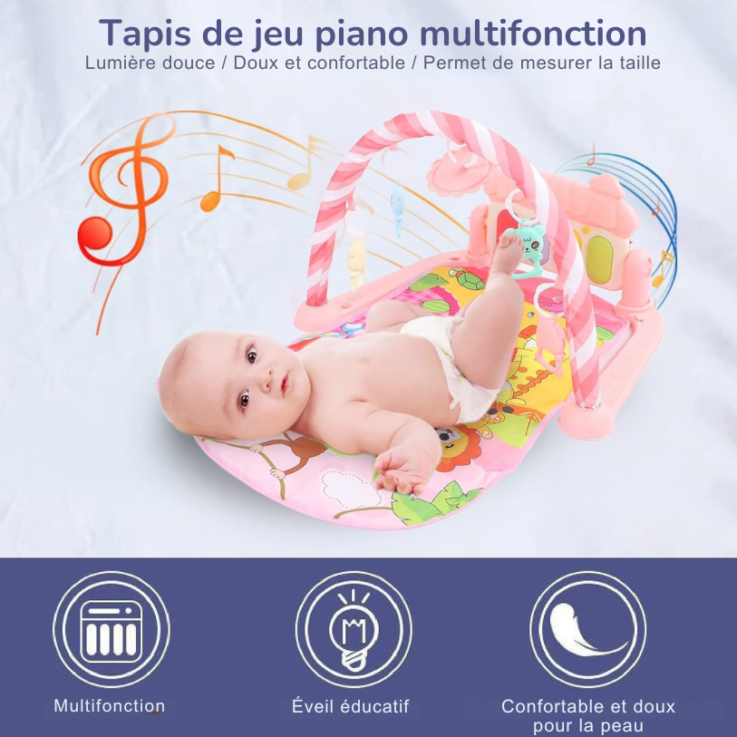 Tapis d’Éveil - KiddoMat™ - Paradis Animalier Rose